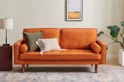 Ovela Stockholm 3 Seater Sofa (Tan, PU Leather)