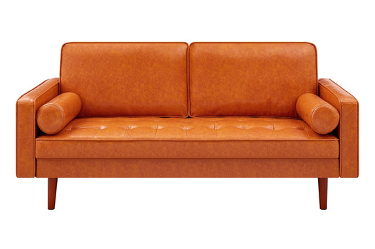 Ovela Stockholm 3 Seater Sofa (Tan, PU Leather) - Auzzistore