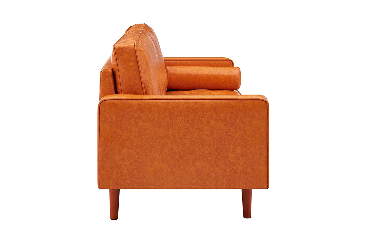Ovela Stockholm 3 Seater Sofa (Tan, PU Leather)