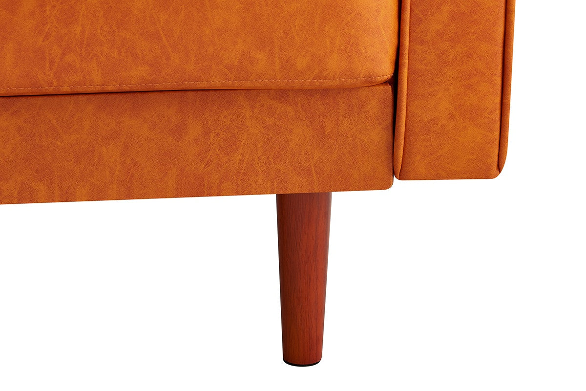 Ovela Stockholm 3 Seater Sofa (Tan, PU Leather)