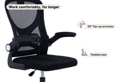 Ovela Student Mesh Office Chair with Head Rest (Black)