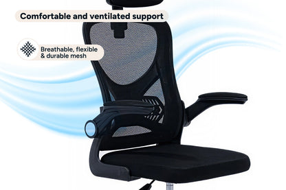 Ovela Student Mesh Office Chair with Head Rest (Black)