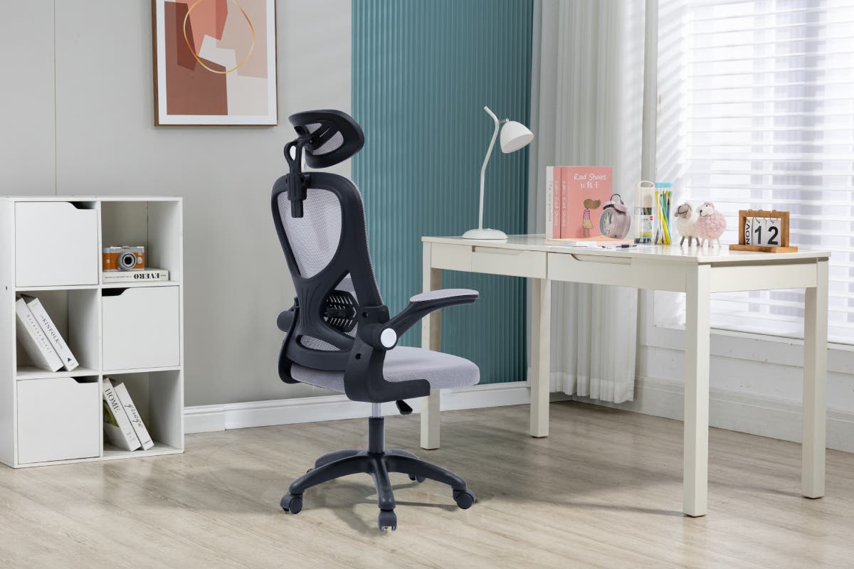 Ovela Student Office Chair with Head Rest (Grey)