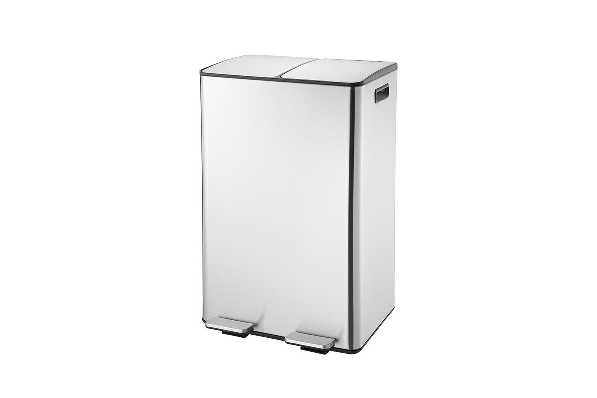 Ovela 60L Dual Compartment Pedal Rubbish Bin (Stainless Steel)