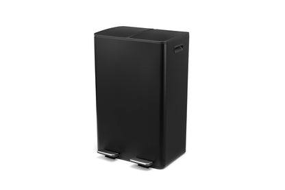 Ovela 60L Dual Compartment Pedal Rubbish Bin (Black)