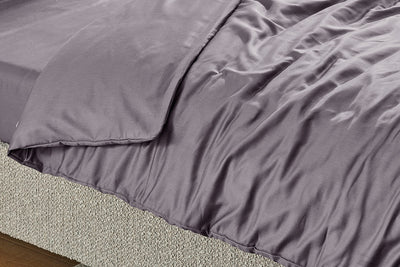 Ovela 1200TC Cotton Rich Quilt Cover Set - Castlerock Grey, King Single