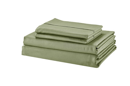 Ovela 1200TC Cotton Quilt Cover Set  - Oiled Green; Single)