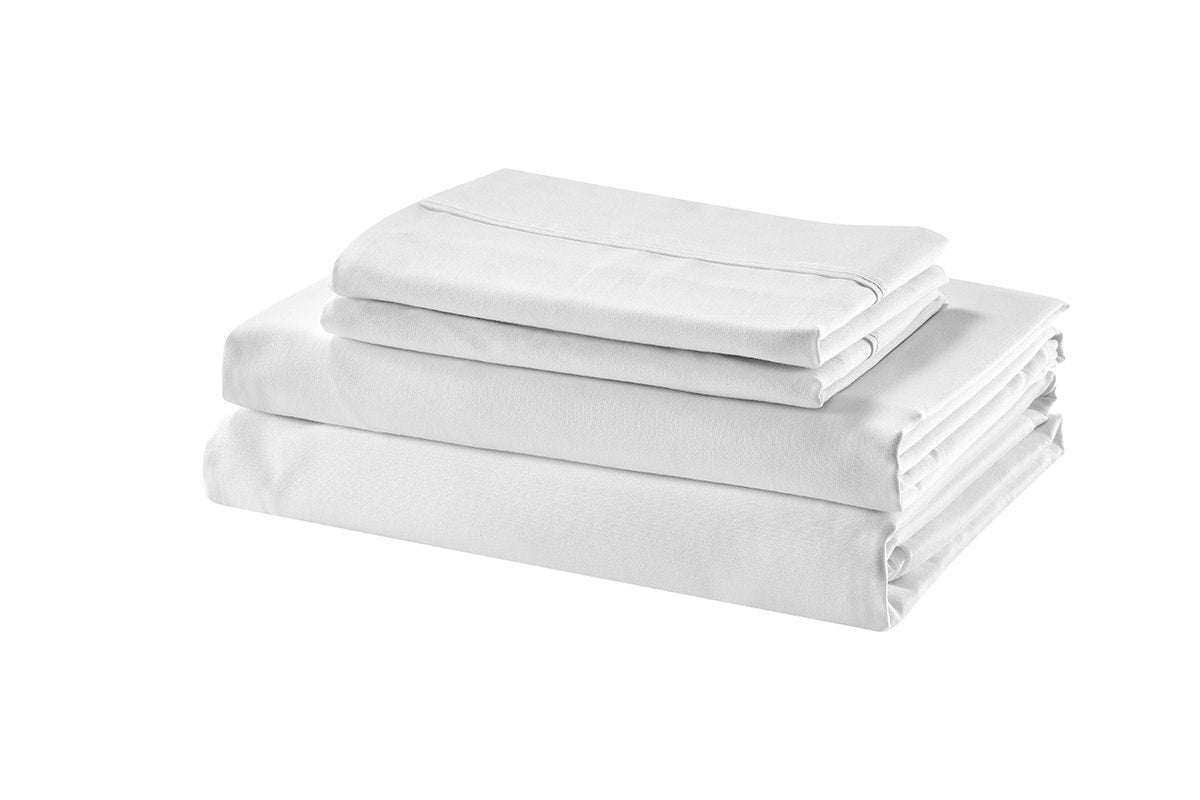 Ovela 1200TC Cotton Quilt Cover Set  - White; Single)