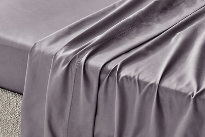 Ovela 1200TC Cotton Rich Bed Sheet Set (Castlerock Grey, King)