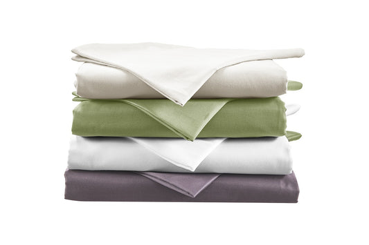 Ovela 1200TC Cotton Bed Sheet Set - White; Single)