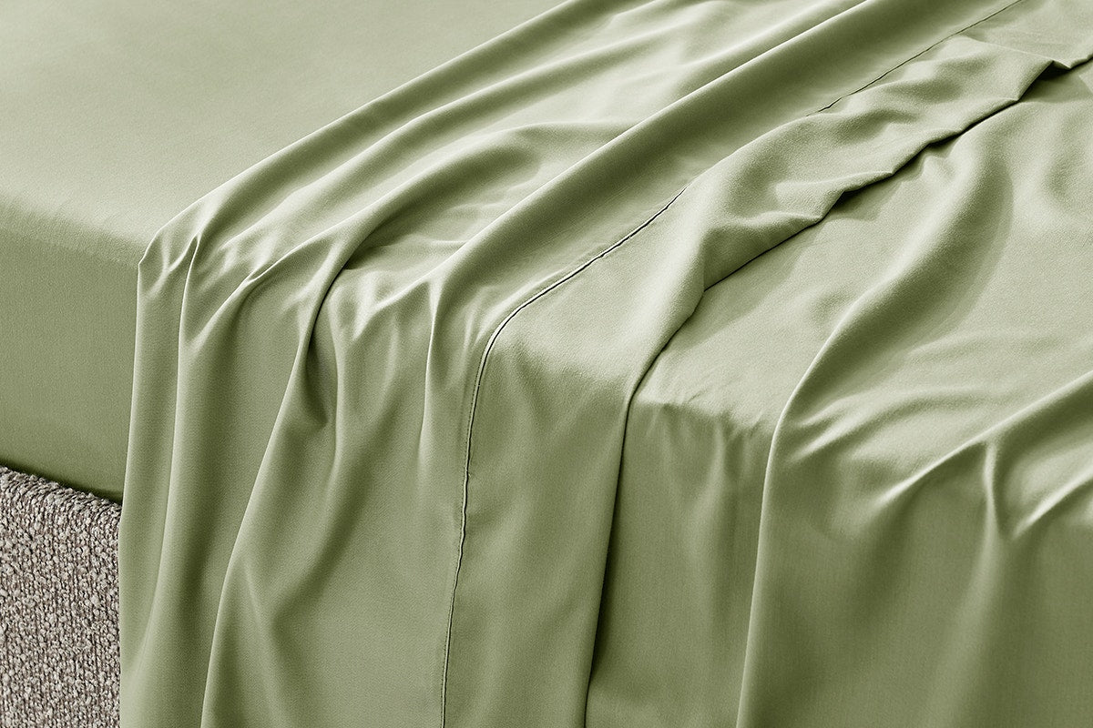 Ovela 1200TC Cotton Rich Bed Sheet Set (Oiled Green, King)