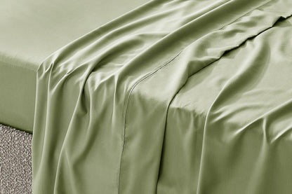 Ovela 1200TC Cotton Rich Bed Sheet Set (Oiled Green, King)