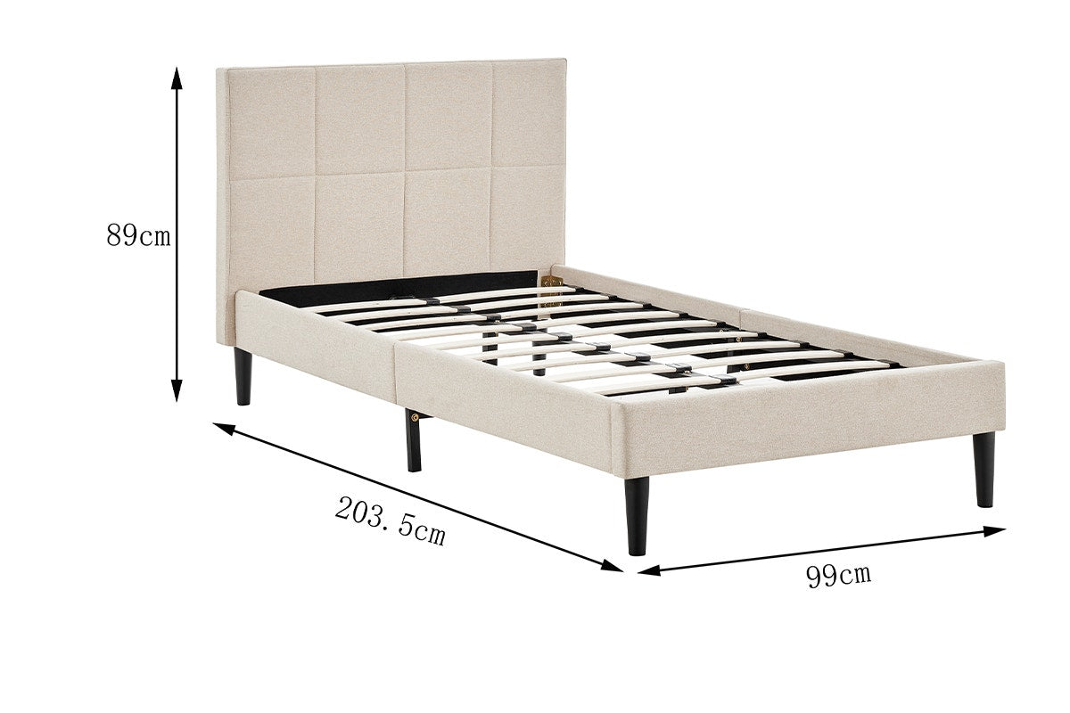 Ovela Theodore Bed Frame - Beige; Single