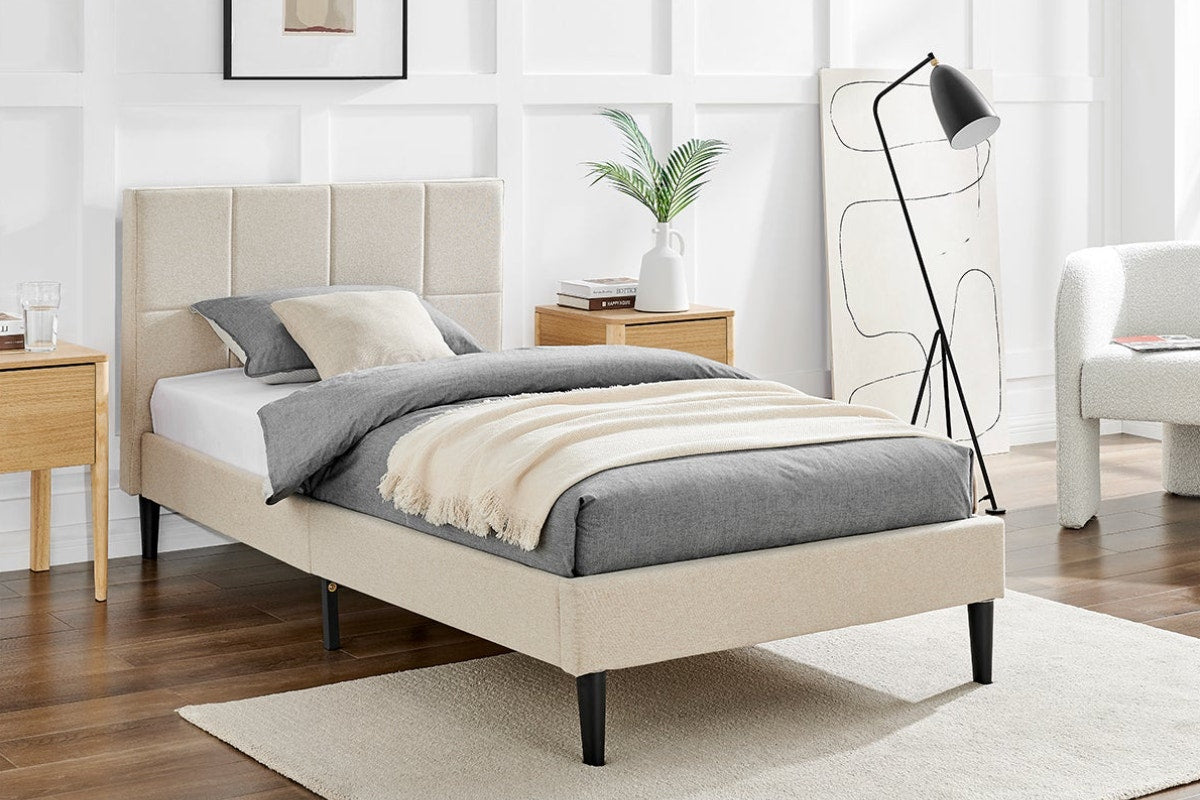 Ovela Theodore Bed Frame - Beige; Single