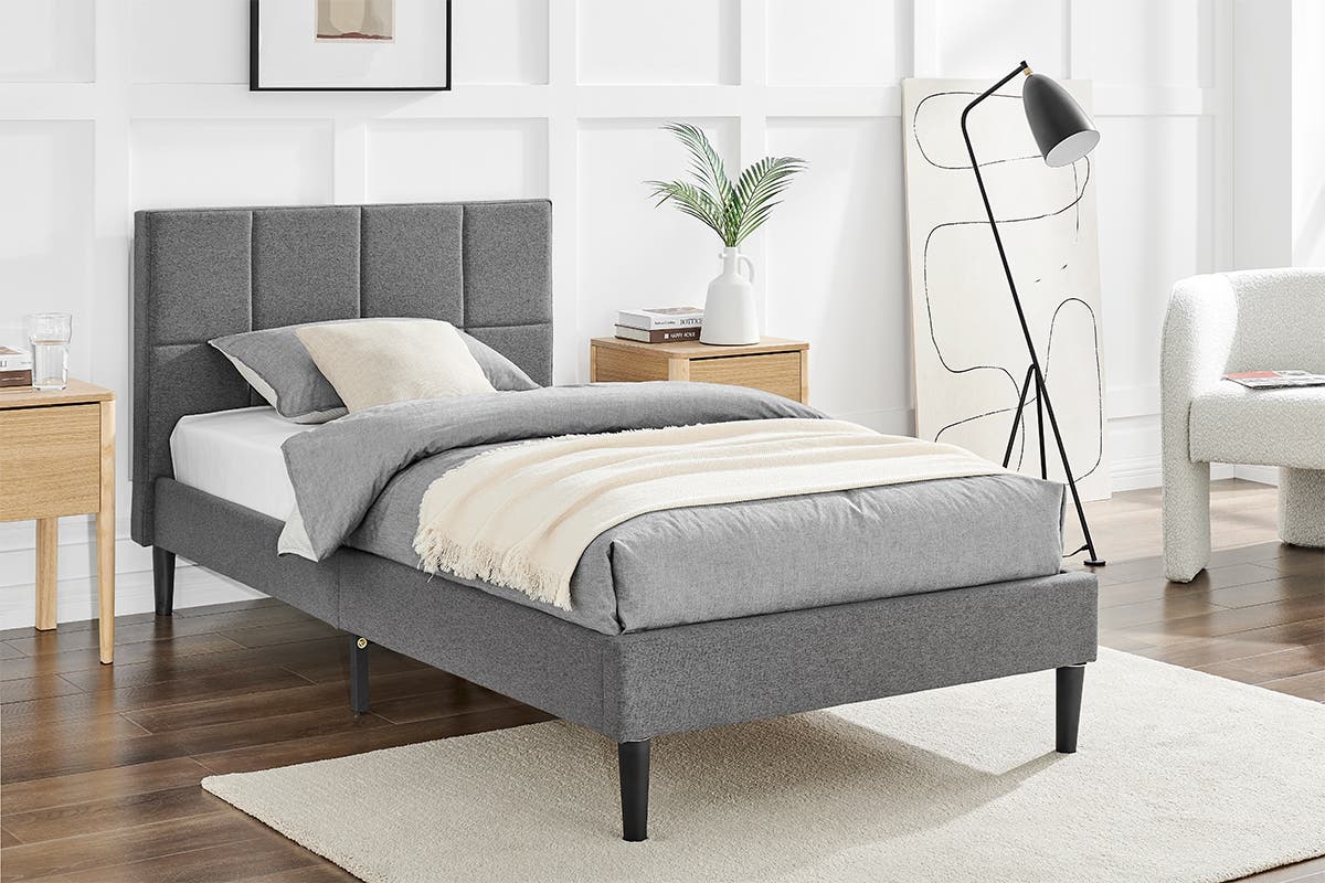 Ovela Theodore Bed Frame  - Charcoal, Single 