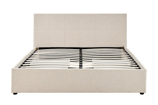 Ovela Theodore Storage Bed Frame with Drawers (Double Beige)