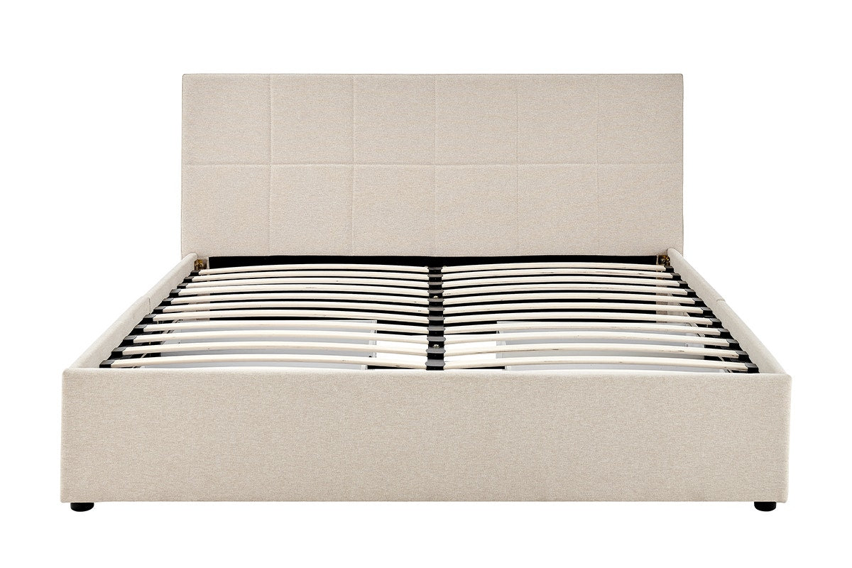 Ovela Theodore Storage Bed Frame with Drawers (Double Beige)