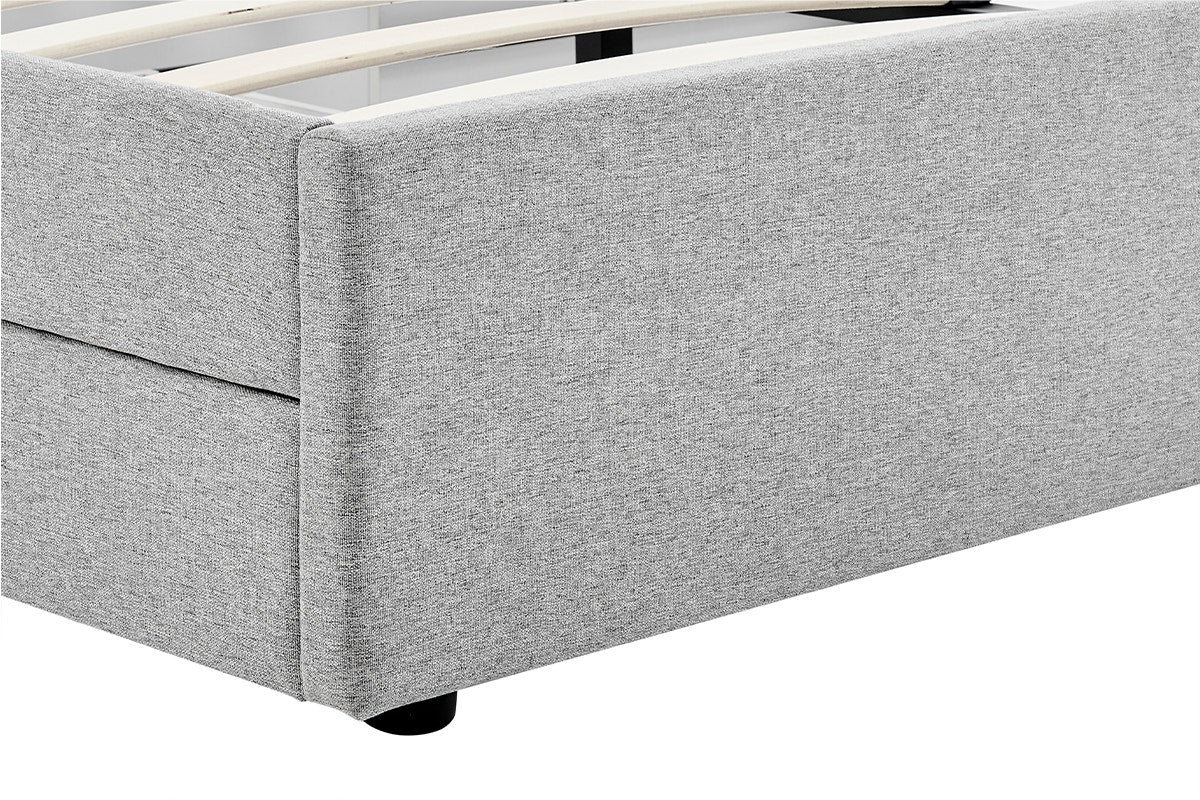 Ovela Theodore Storage Bed Frame with Drawers (Queen Grey)