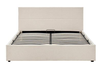 Ovela Theodore Gas Lift Bed Frame - Queen Beige