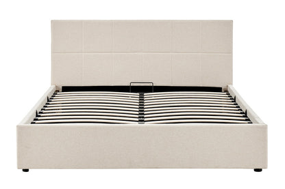 Ovela Theodore Gas Lift Bed Frame (Queen Beige)