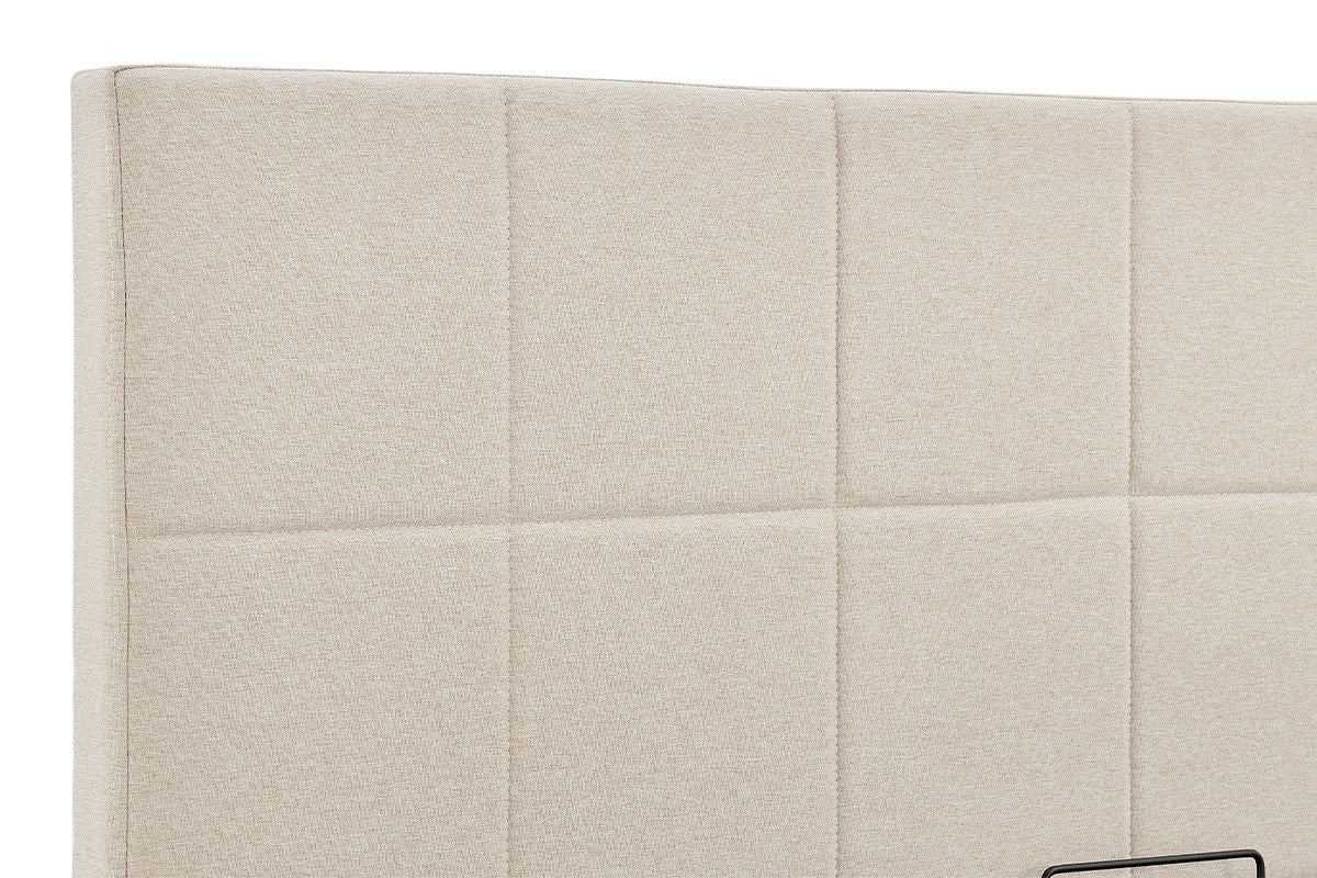 Ovela Theodore Gas Lift Bed Frame (Queen Beige)