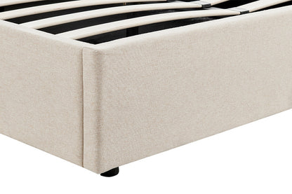 Ovela Theodore Gas Lift Bed Frame (Queen Beige)
