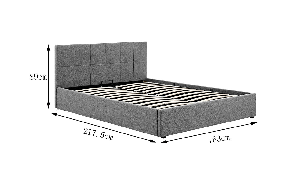Ovela Theodore Gas Lift Bed Frame (Queen Charcoal)