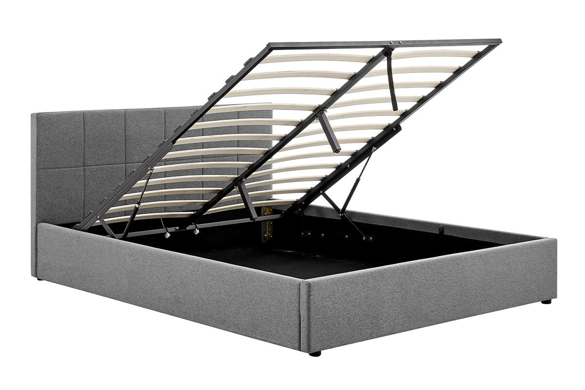 Ovela Theodore Gas Lift Bed Frame (Queen Charcoal)