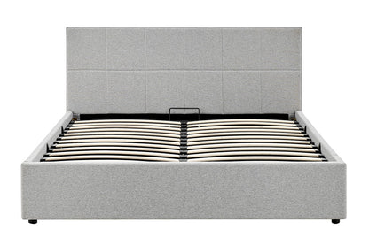 Ovela Theodore Gas Lift Bed Frame (Queen Grey)