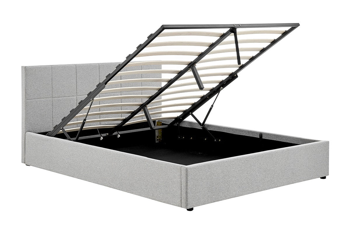 Ovela Theodore Gas Lift Bed Frame (Queen Grey)