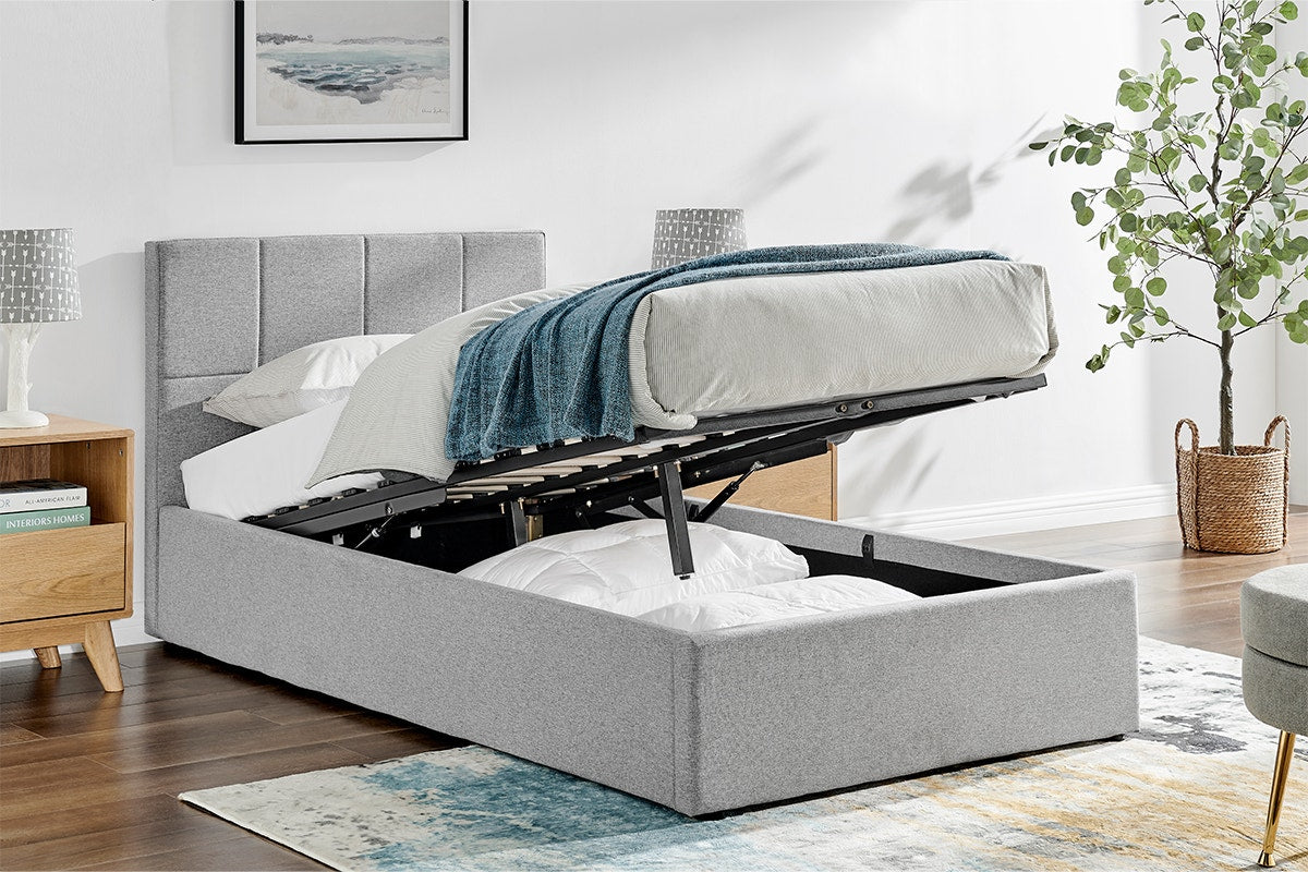 Ovela Theodore Gas Lift Bed Frame (Single Grey)