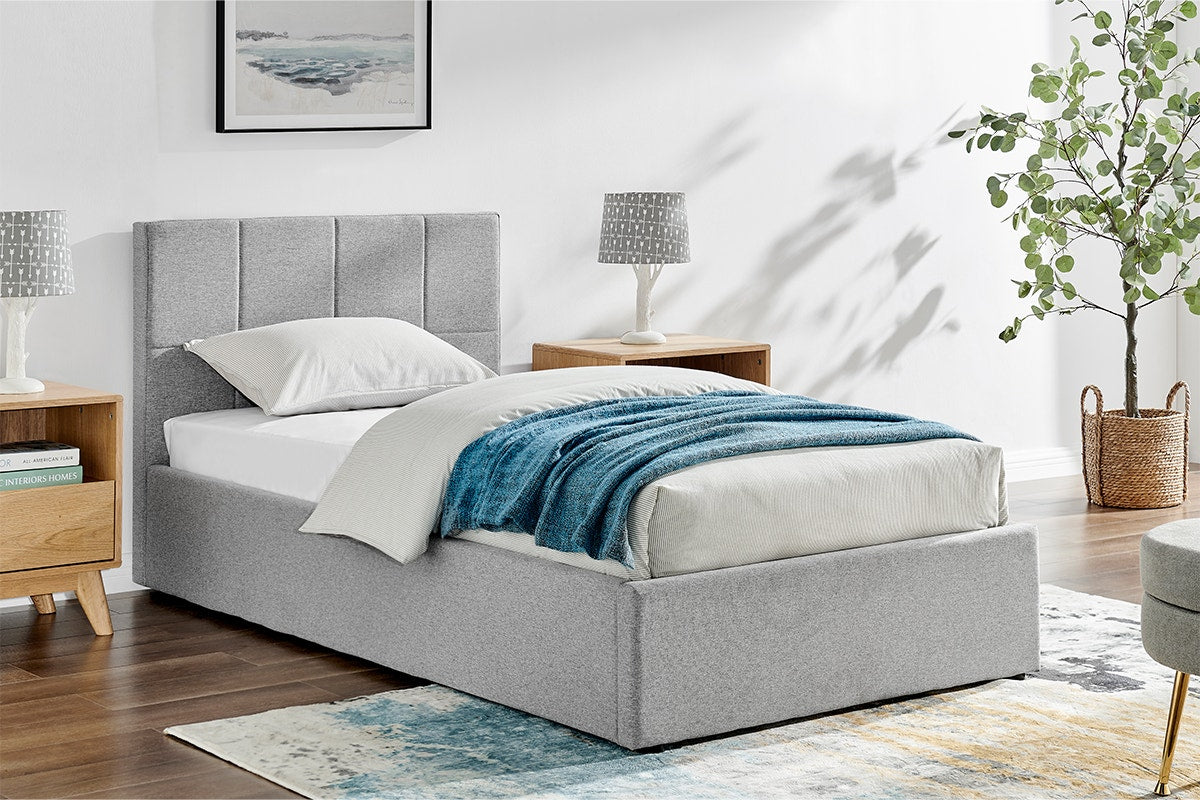 Ovela Theodore Gas Lift Bed Frame (Single Grey)