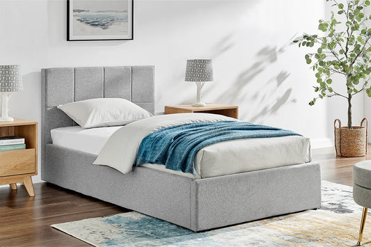 Ovela Theodore Gas Lift Bed Frame (Single Grey)