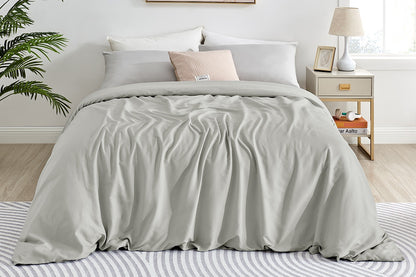 Ovela Ultra Soft Washed Quilt Cover Set (Silver, King Single)