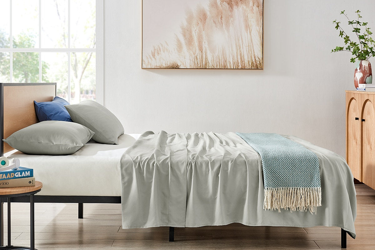 Ovela Ultra Soft Washed Bed Sheet Set (Silver, Queen)