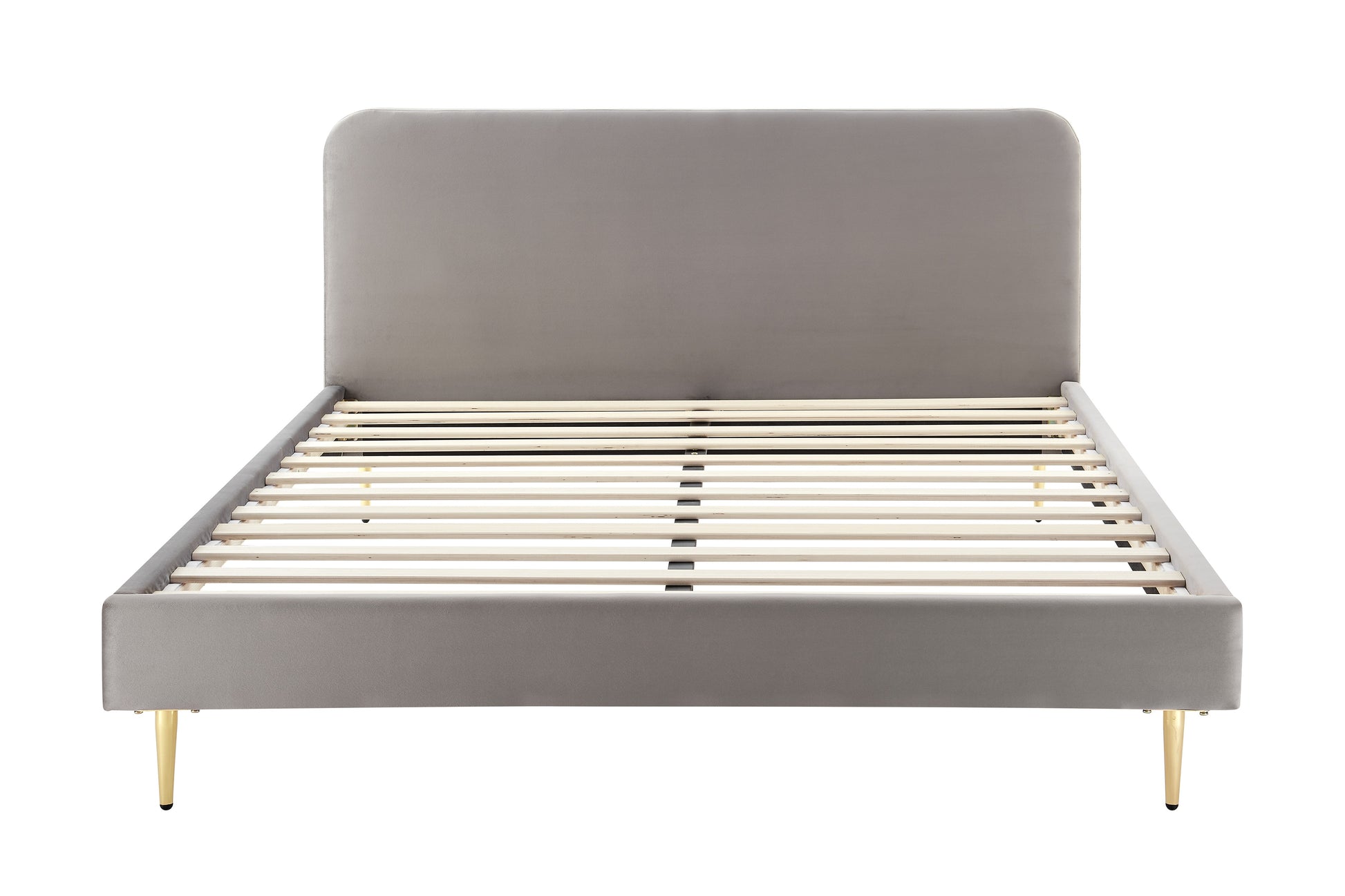 Ovela Vail Velvet Bed Frame (Grey, Queen)