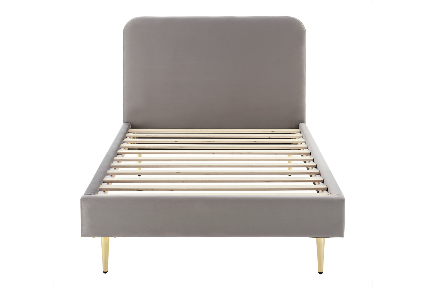 Ovela Vail Velvet Bed Frame (Grey, Single)