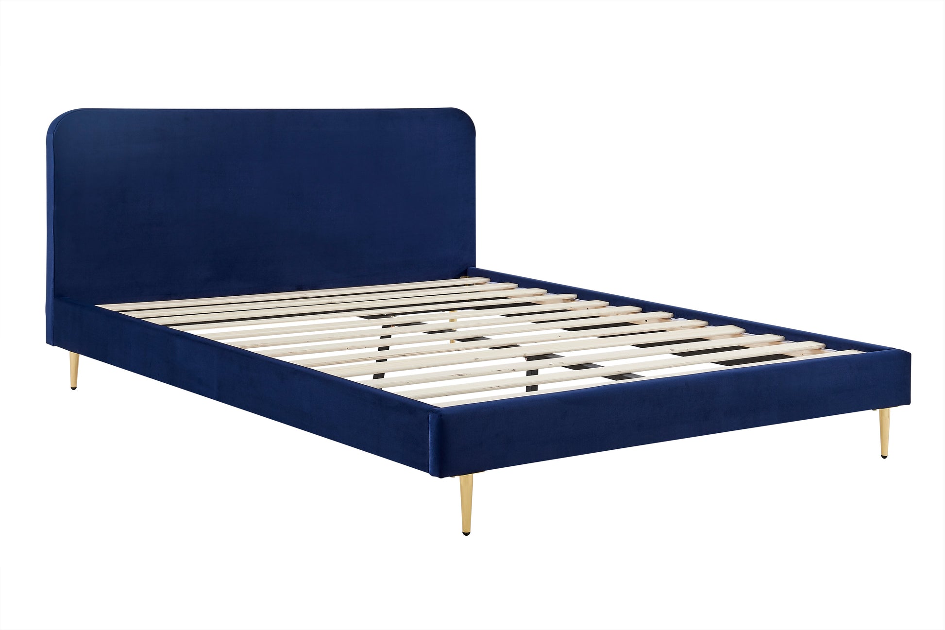 Ovela Vail Velvet Bed Frame (Navy, Queen)