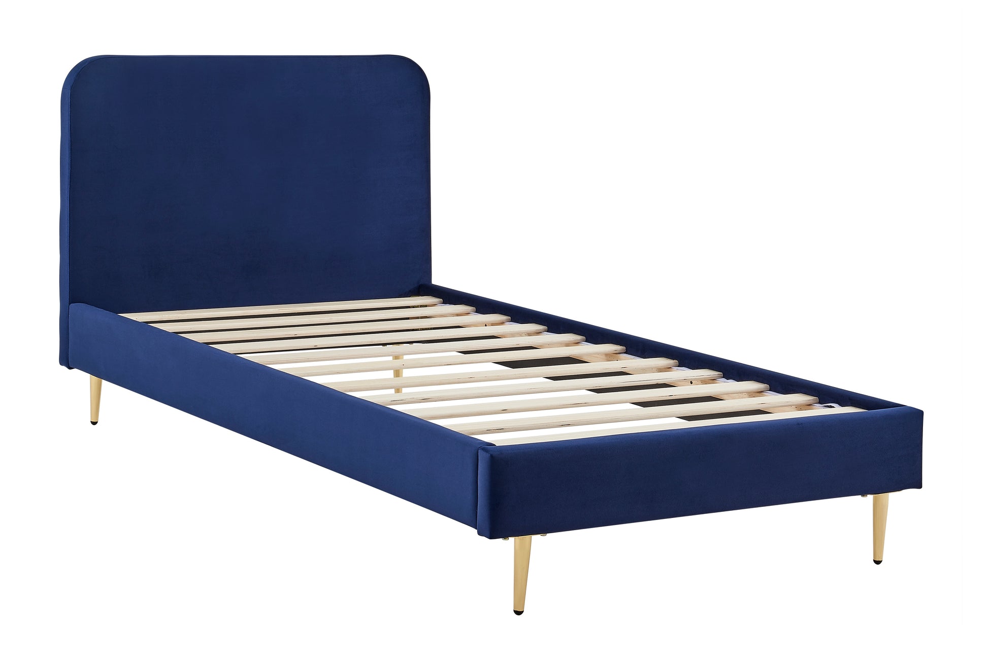 Ovela Vail Velvet Bed Frame (Navy Single)