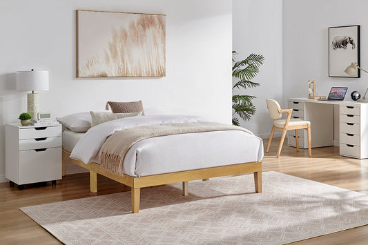 Ovela William Wood Bed Frame (Warm Natural; Double)