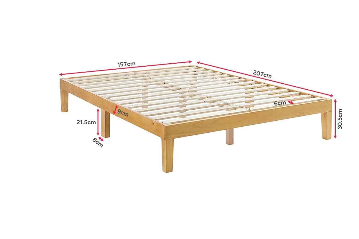 Ovela William Wood Bed Frame (Warm Natural, Queen)