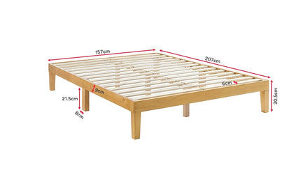 Ovela William Wood Bed Frame (Warm Natural, Queen)