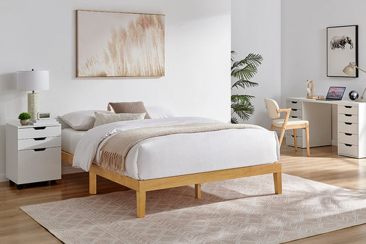 Ovela William Wood Bed Frame (Warm Natural, Queen)