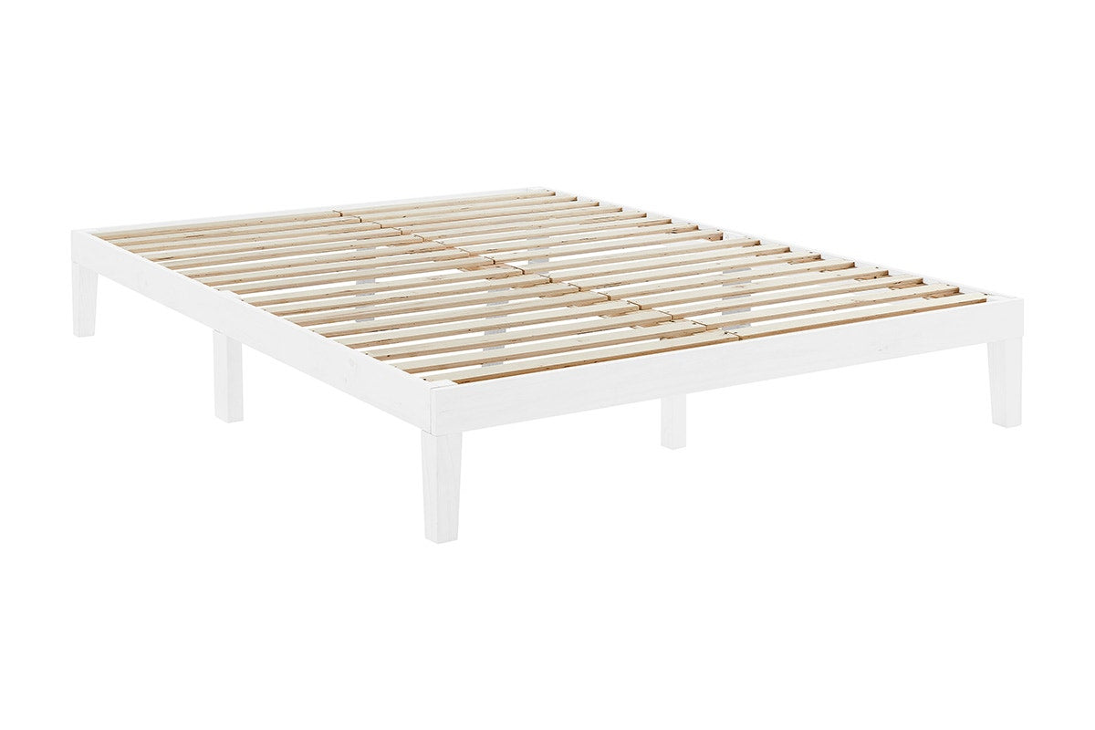 Ovela William Wood Bed Frame (White, Queen)