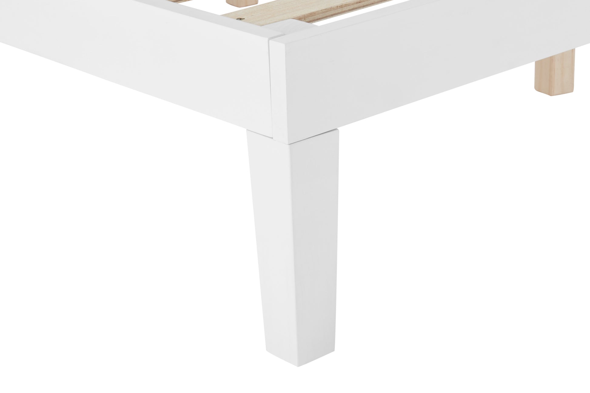 Ovela William Wood Bed Frame (White, Queen)