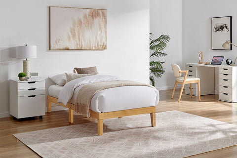 Ovela William Wood Bed Frame (Warm Natural; Single) - Auzzistore
