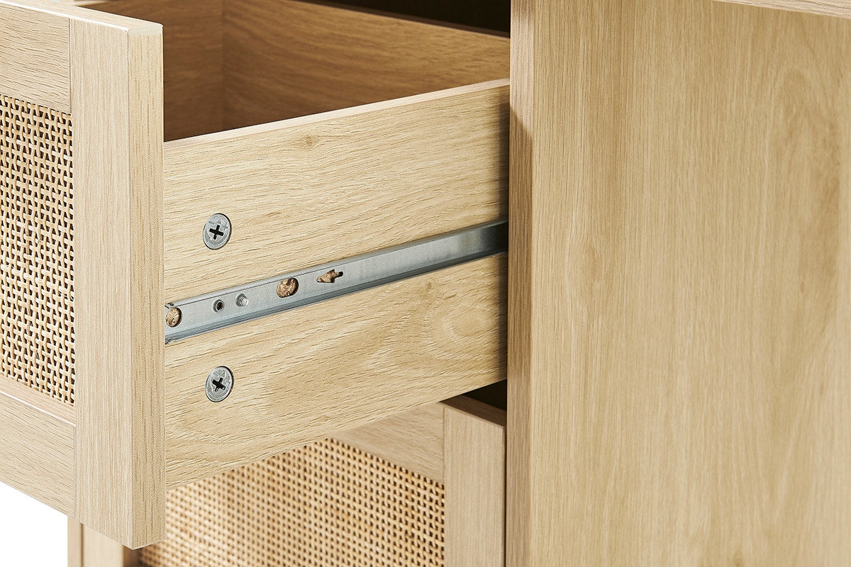 Ovela Zara Rattan 3 Drawer Desk