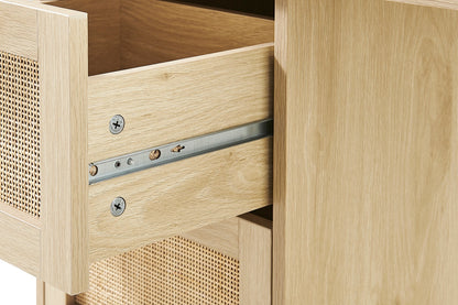 Ovela Zara Rattan 3 Drawer Desk