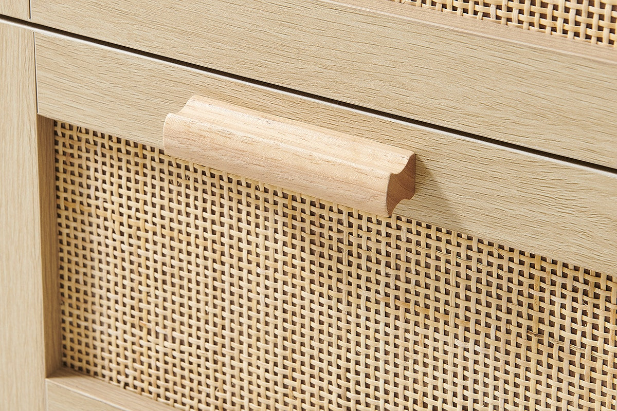 Ovela Zara Rattan 3 Drawer Desk