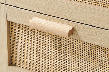 Ovela Zara Rattan 3 Drawer Desk